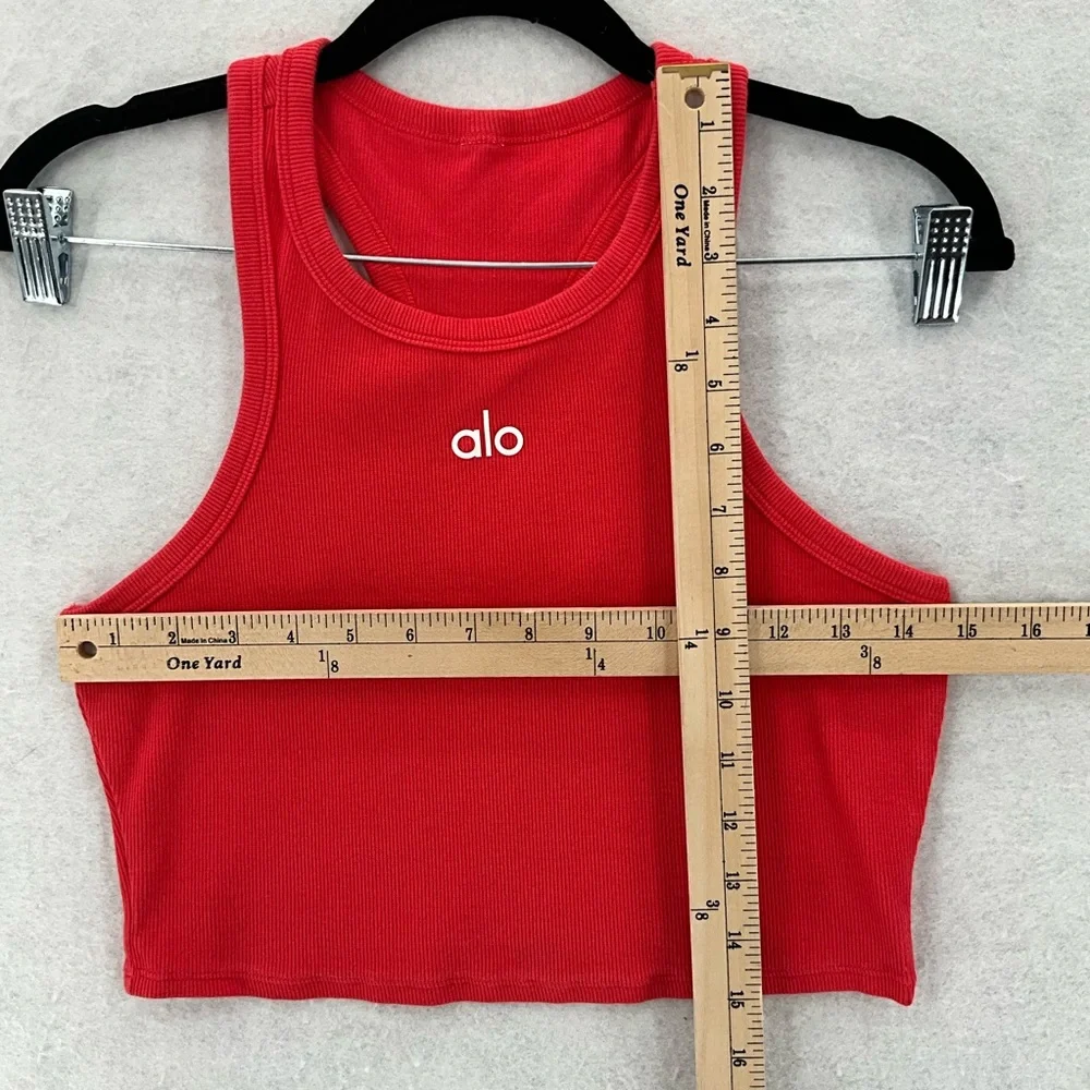 Alo Yoga Aspire Tank Red Hot Summer/White Small